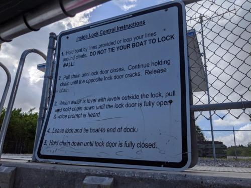 South Gulf Cove lock sign